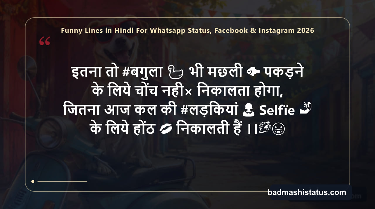 Funny Lines in Hindi For Whatsapp Status, Facebook & Instagram 2026 — status image 3